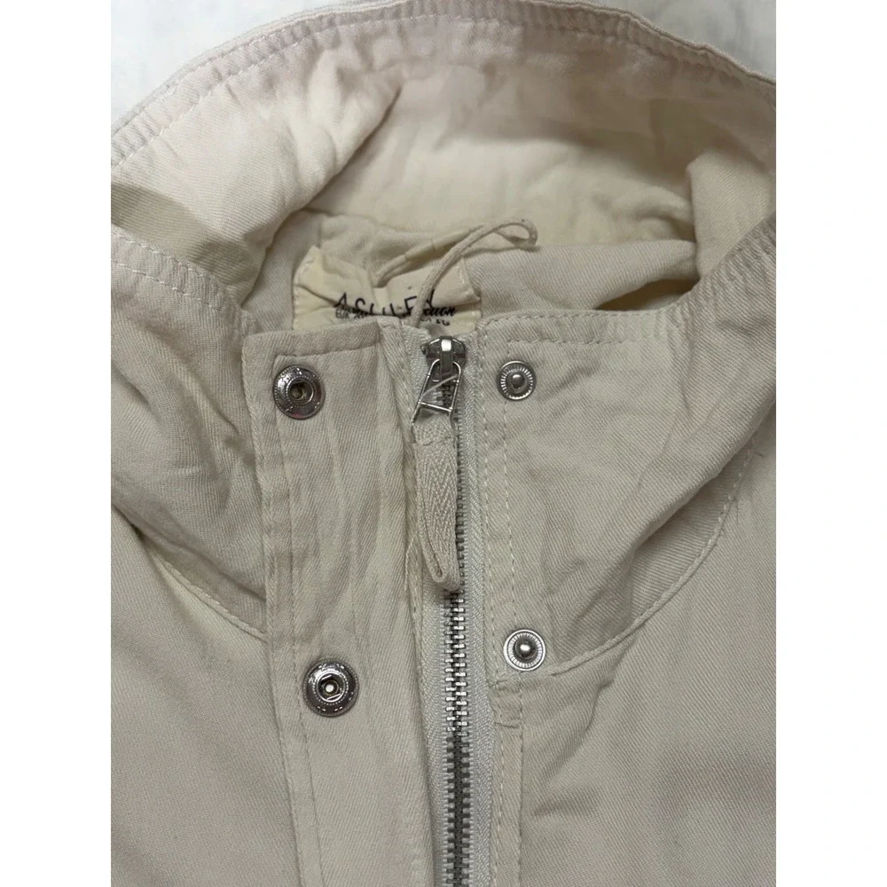 Ashley by 26 International Cream Floral Embroidered Utility Vest‎ XL Downtown